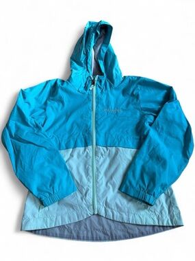 Columbia Kids Fleece Lined Jacket Blue Hooded Windbreaker Youth Small